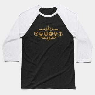 Dice Set Golden Deco Tabletop RPG Addict Baseball T-Shirt